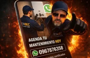 Mantenimiento calefón Ibarra, Técnico calefón Imbabura, Reparación calefón Carchi, Servicio técnico Cayambe, METABEC Ecuador