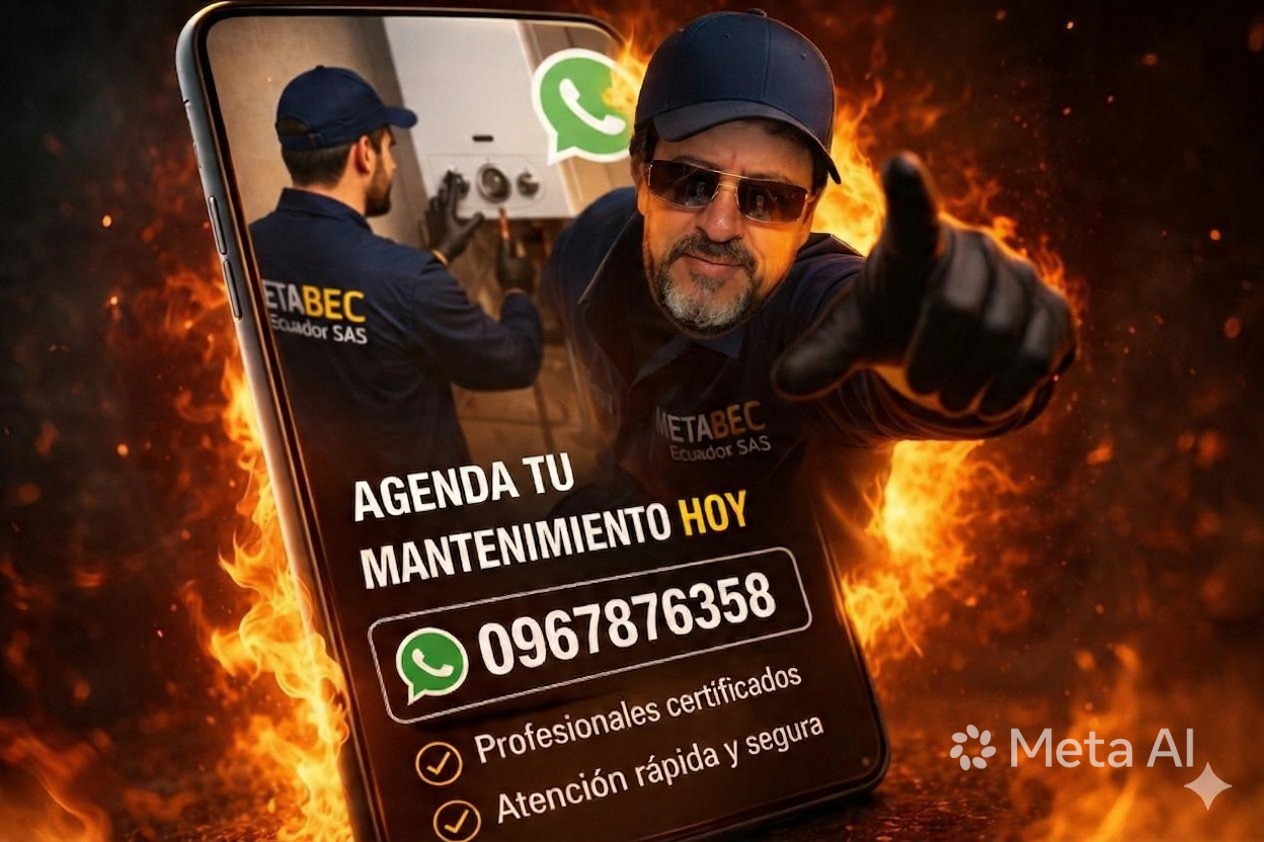 Mantenimiento calefón Ibarra, Técnico calefón Imbabura, Reparación calefón Carchi, Servicio técnico Cayambe, METABEC Ecuador